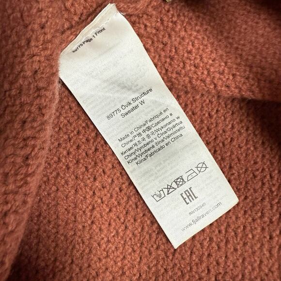 Fjallraven Women's Crew Neck Sweater - Rust Red - Picture 8 of 9